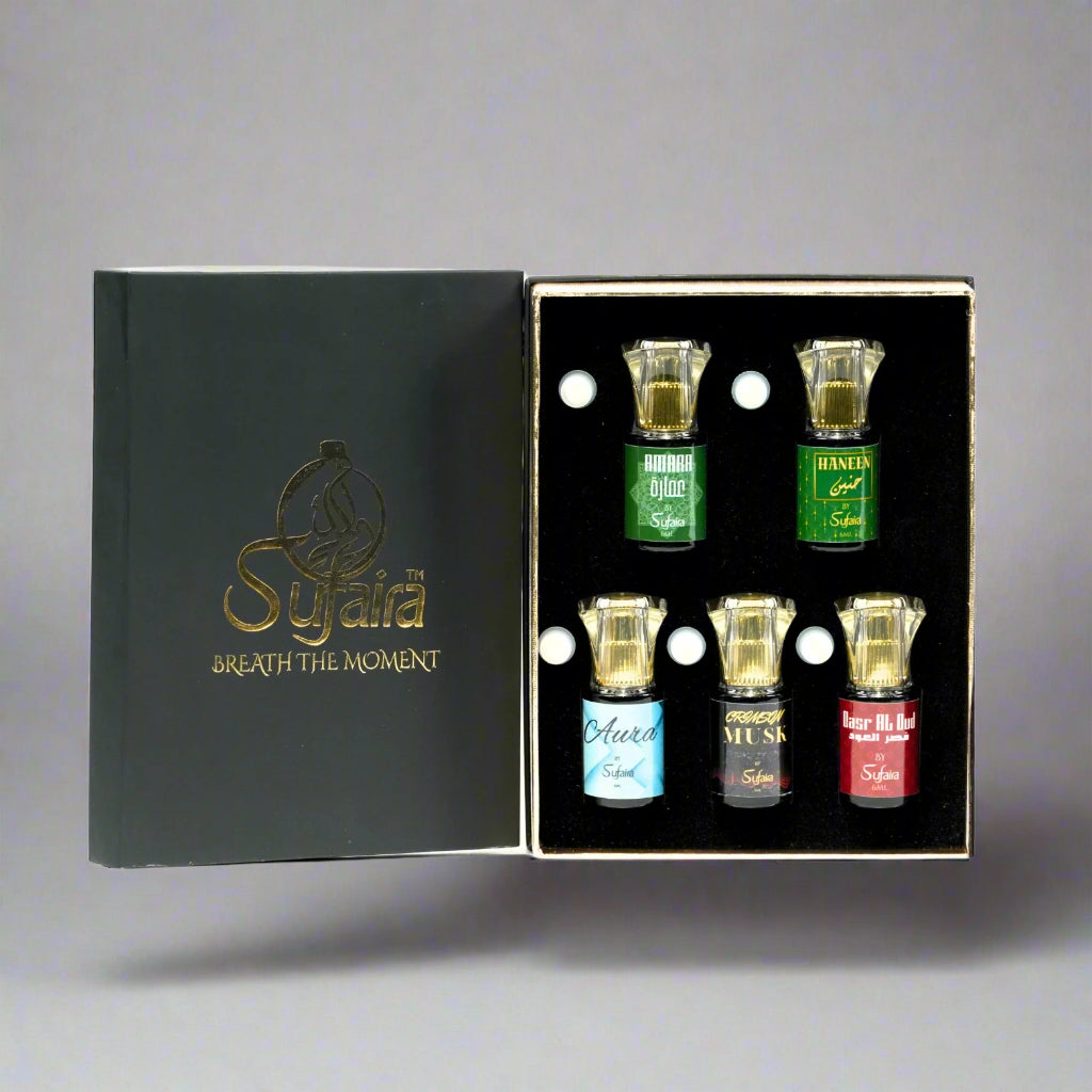 Sufaira Signature Attar Combo – Set of 5 Luxury Attars
