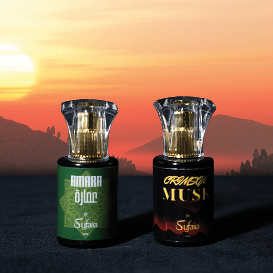 Crimson Musk & Amara – Musk & Floral Attar Duo