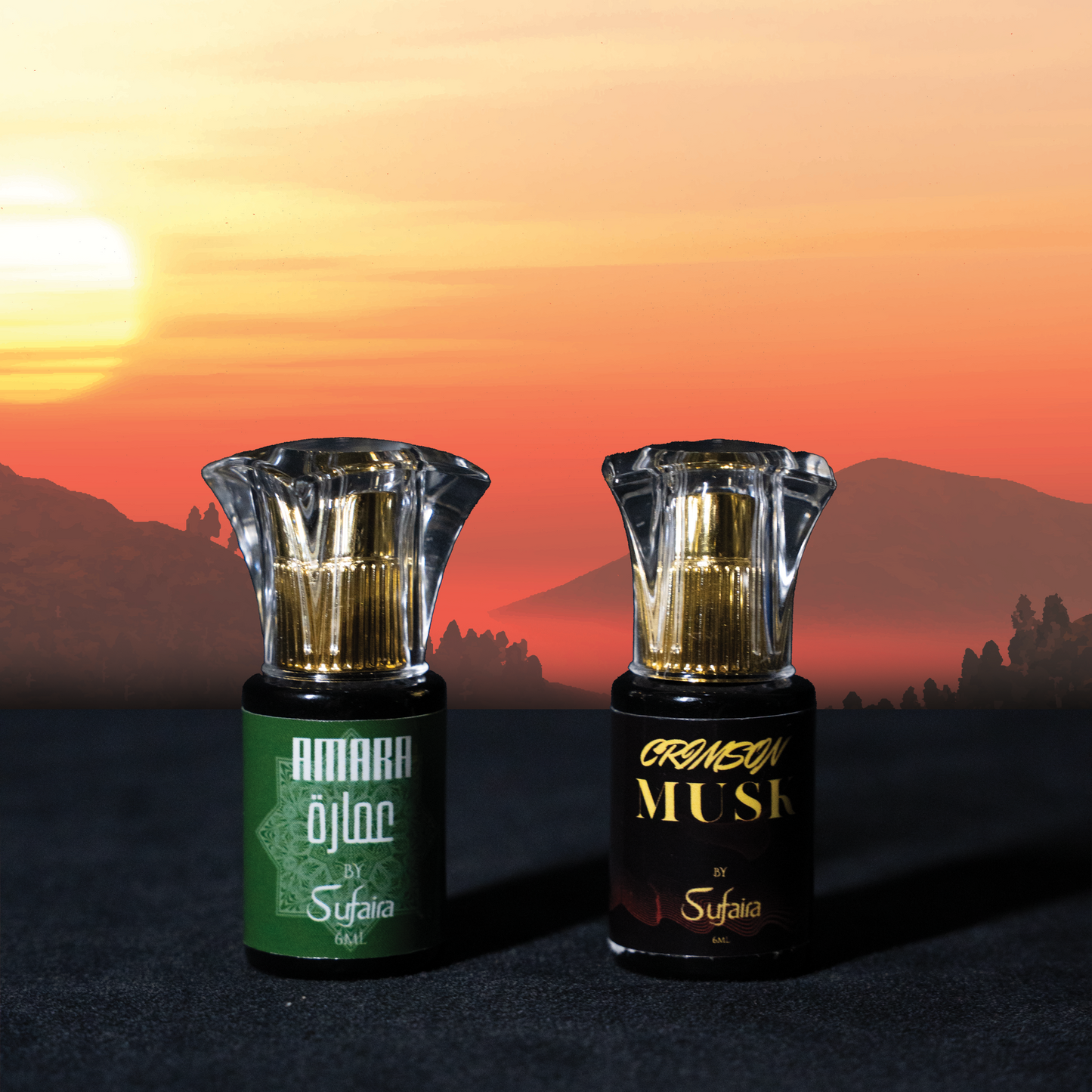 Crimson Musk & Amara – Musk & Floral Attar Duo