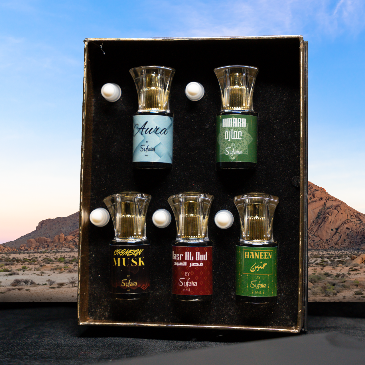 Sufaira Signature Attar Combo – Set of 5 Luxury Attars
