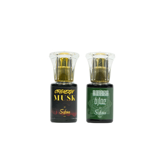 Crimson Musk & Amara – Musk & Floral Attar Duo