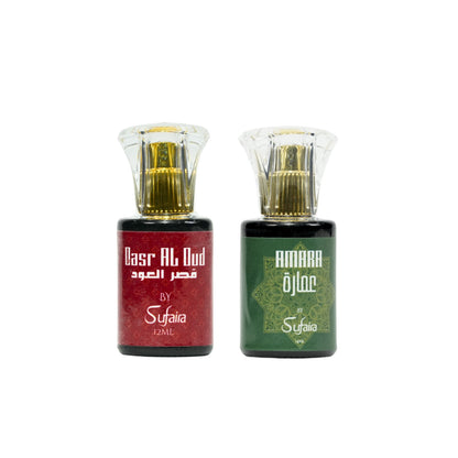 Qasr al Oud & Amara – Oud & Floral Attar Duo