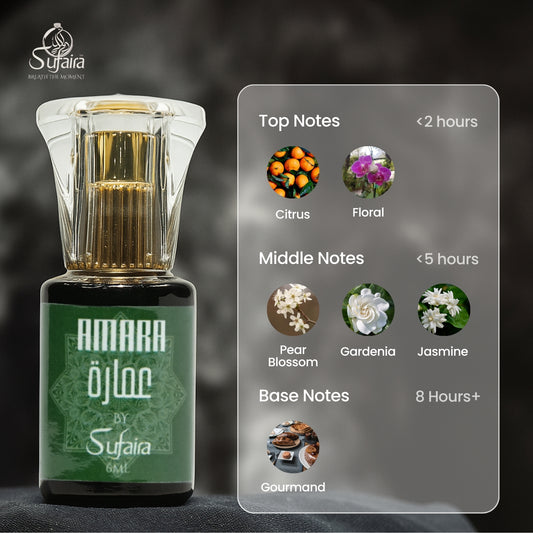 Amara – Floral Citrus Attar with Jasmine & Gourmand Base