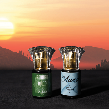 Aura & Amara – Soft Floral & Sweet Attar Duo