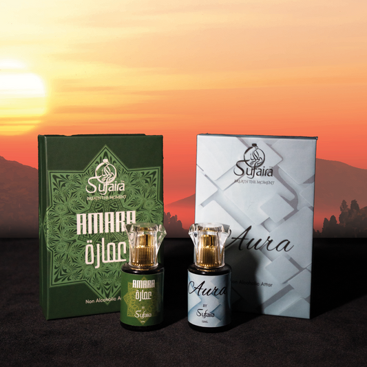 Aura & Amara – Soft Floral & Sweet Attar Duo