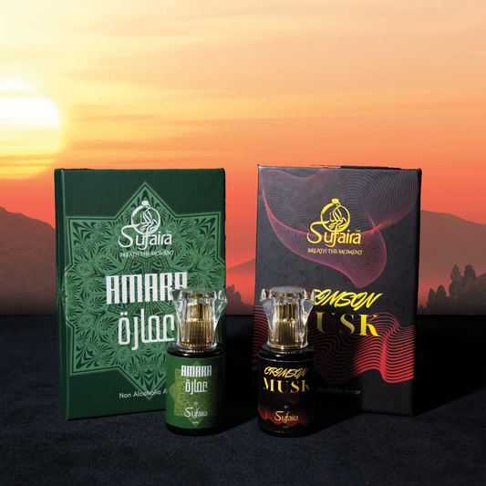 Crimson Musk & Amara – Musk & Floral Attar Duo