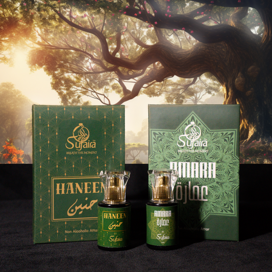 Haneen & Amara Duo – Bergamot & Floral Attar Combo