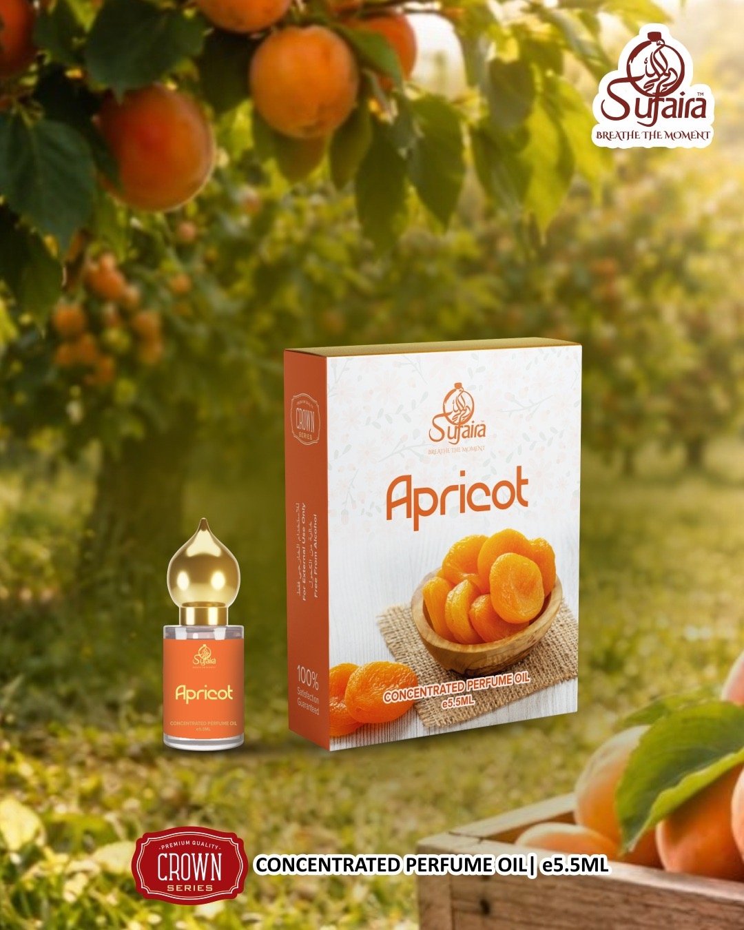 Sufaira Apricot concentrated perfume oil, Crown Series 5.5 ml